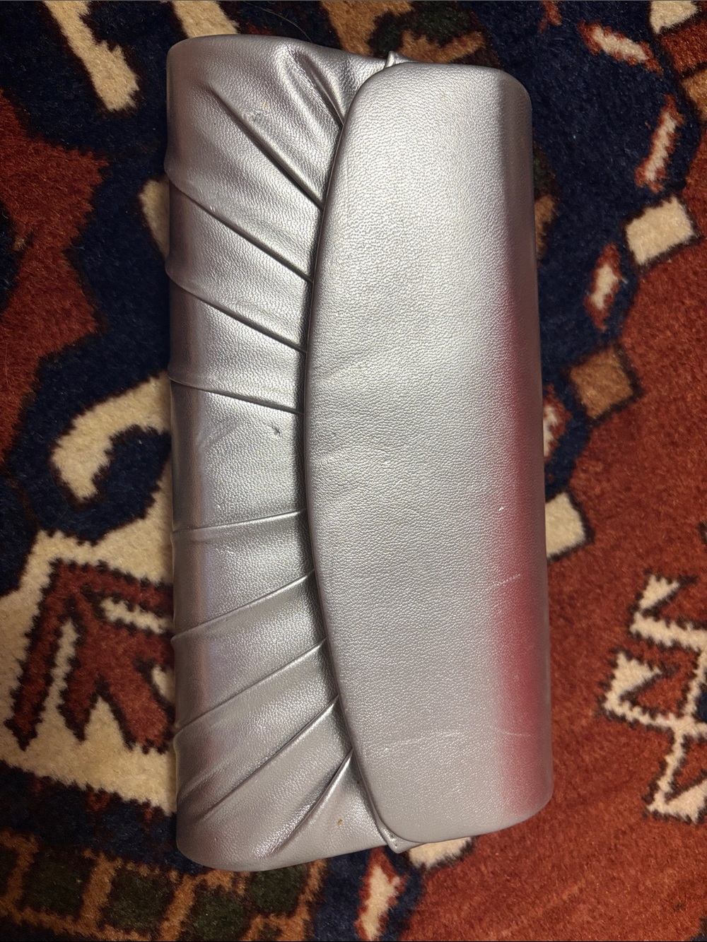 Silver Pleated Clutch Evening Bag